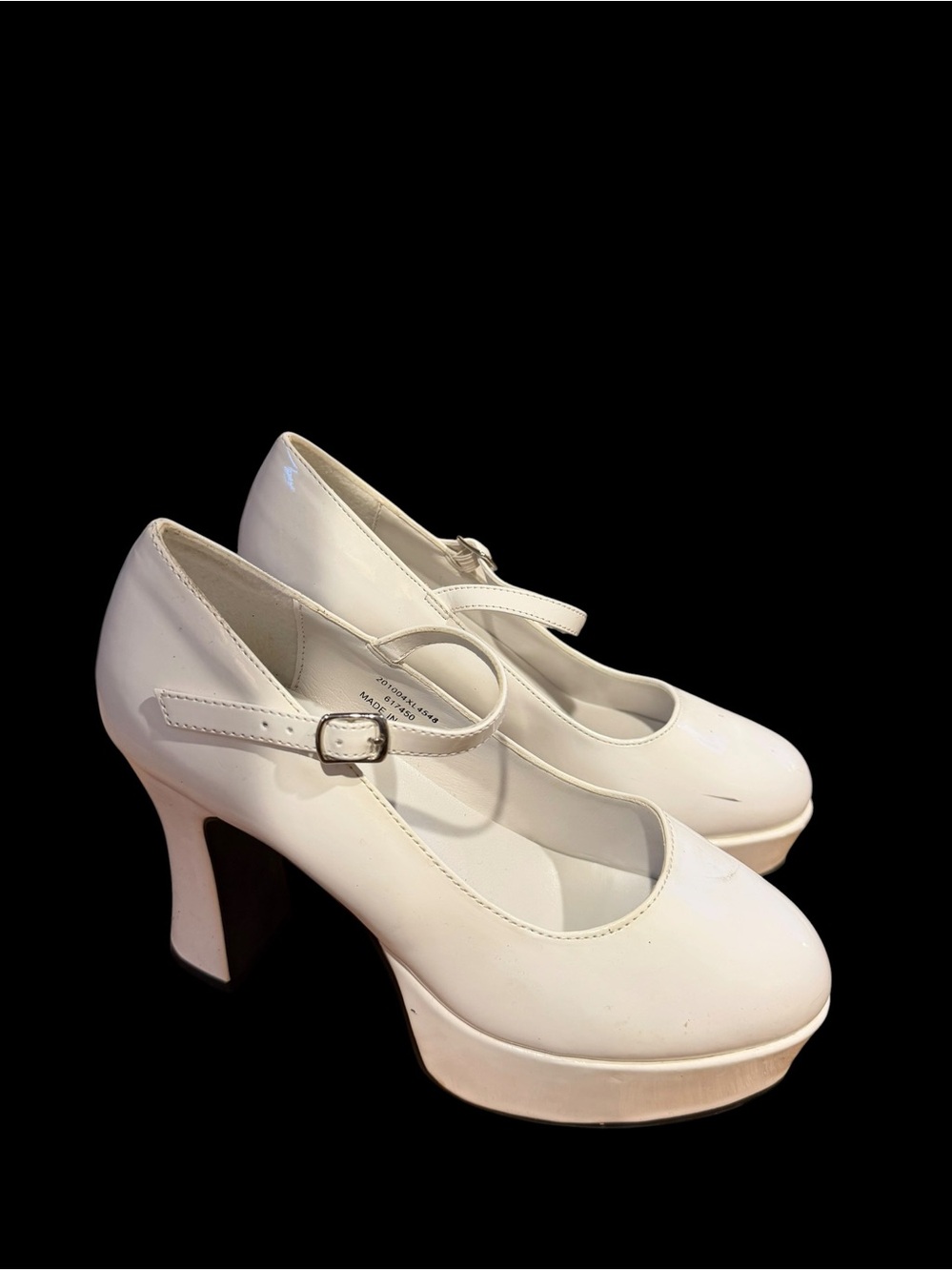 SPIRIT white platform Maryjane chunky heels women’s 9 Halloween costume shoes - Picture 2 of 6